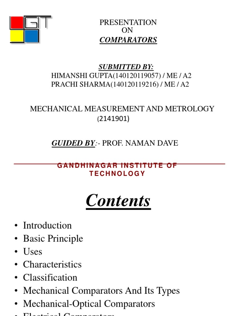 Comparators PDF Applied And Interdisciplinary Physics Mechanical