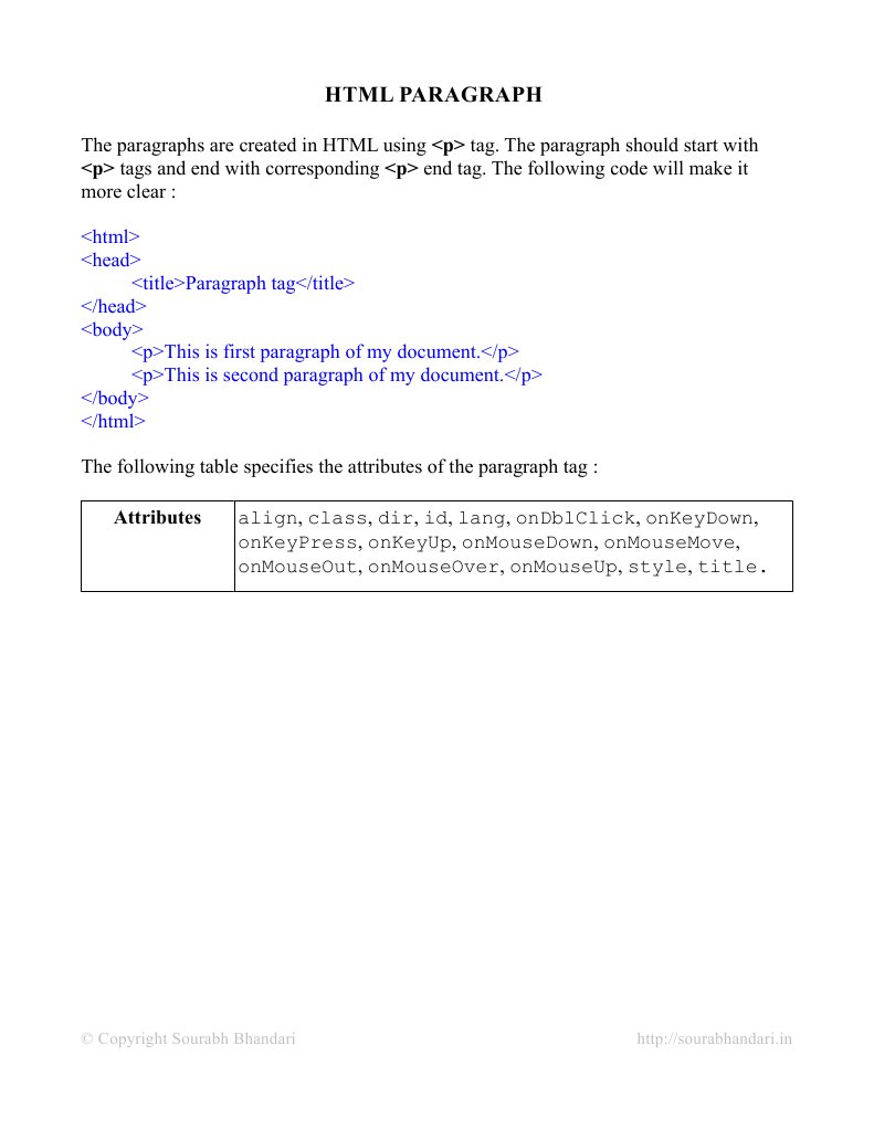 Paragraph HTML | PDF | Html | Paragraph