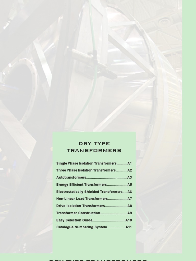 Dry Type Transformer Overview and Specs | PDF | Transformer | Power Supply