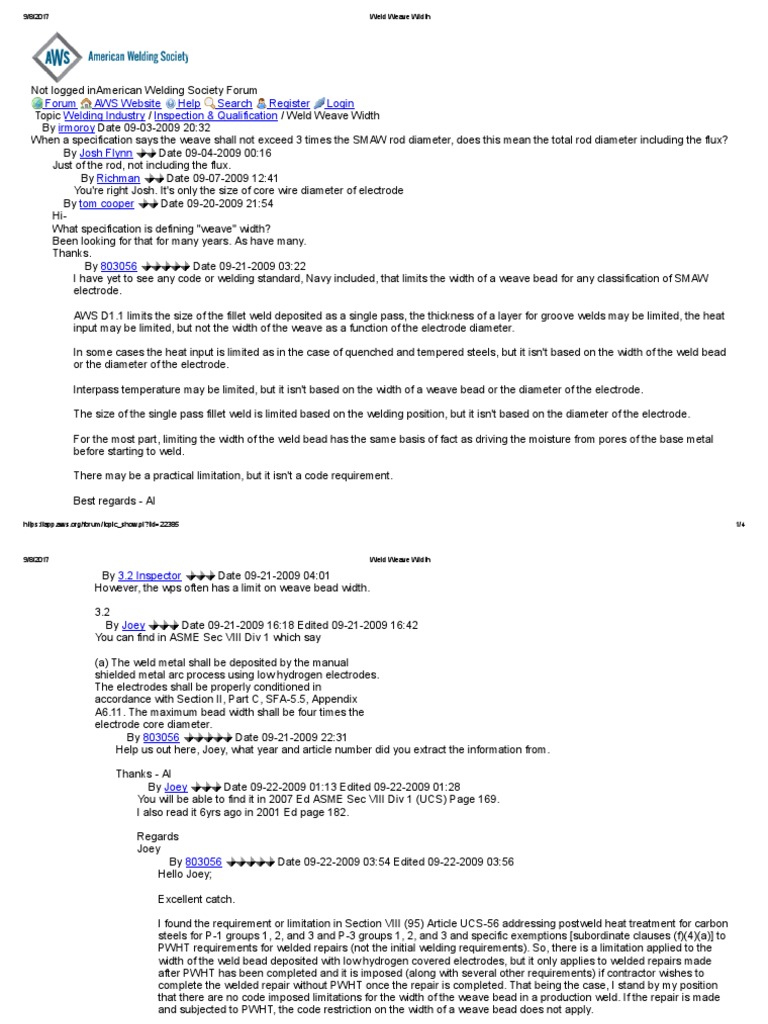 Weld Weave Width PDF Welding Construction