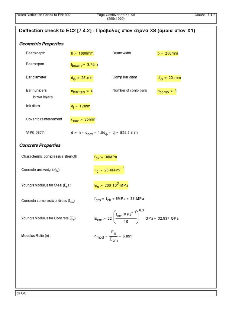 Beam Deflection Check EN1992 X1-X8 | PDF | Beam (Structure) | Engineering