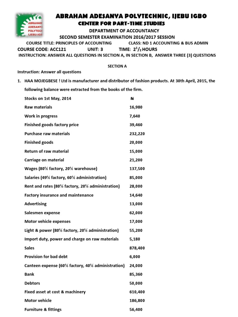 ABRAHAM ADESANYA POLYTECHNI2 Mr. Olabamiji PDF Tort Audit