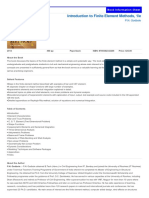 Introduction To Finite Element Methods, 1/e: Book Information Sheet Book Information Sheet