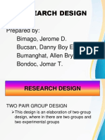 Research Design: Prepared By: Bimago, Jerome D. Bucsan, Danny Boy E. Bumanghat, Allen Bryan D. Bondoc, Jomar T