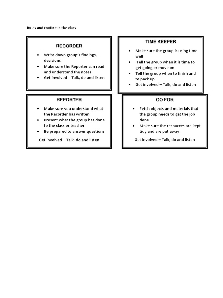 Rules and Routine in The Class | PDF