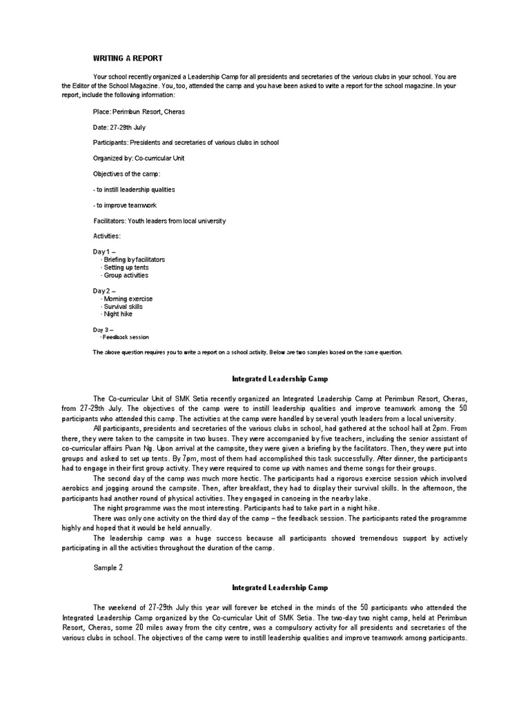 Camping report essay picture