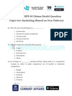 Live Leak - IBPS SO Mains Model Question Paper for Marketing (Based on New Pattern)