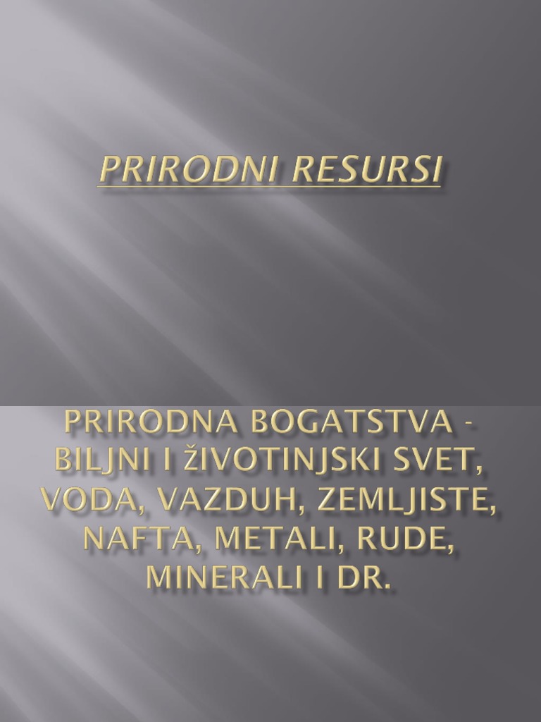 Prirodni Resursi | PDF