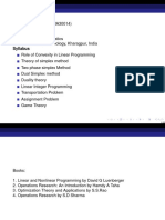 Operations Research (MA30014) Syllabus and Optimization Models