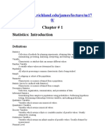 Chapter # 1 Statistics: Introduction: Definitions