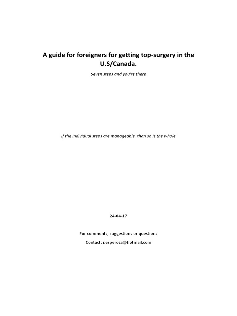 A Guide To Get FTM Top Surgery in The US and Canada For Foreigners