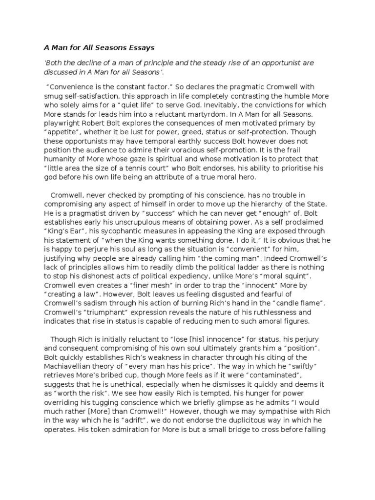 a man for all seasons essay