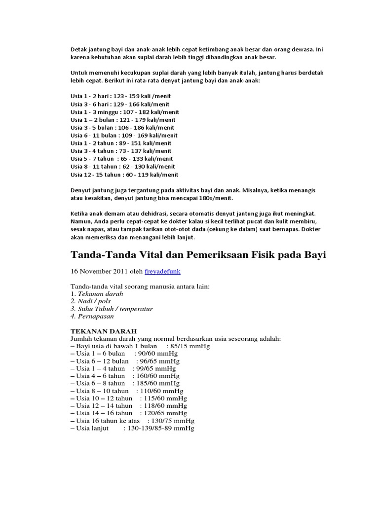 Detak Jantung Normal Anak Usia 2 Tahun - Tentang Tahun