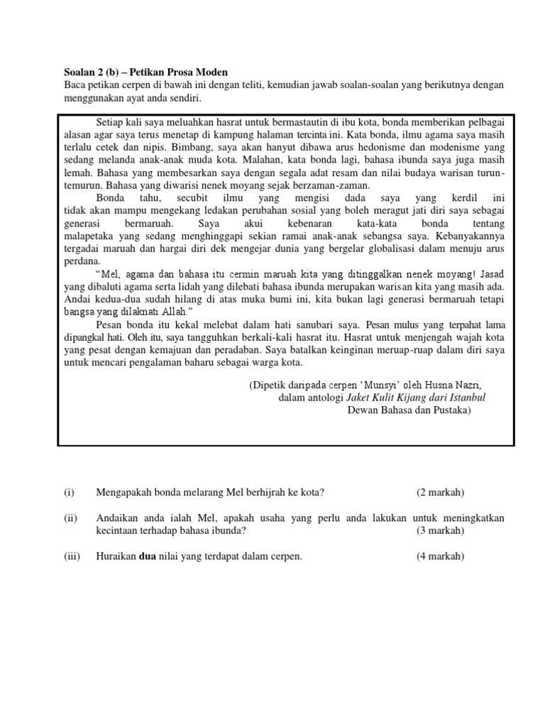 Soalan Cerpen Munsyi Pdf