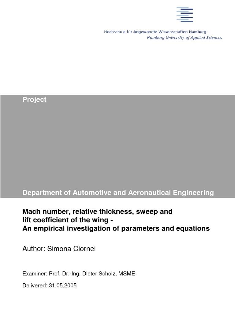 Wing Parameter Analysis for Aircraft Design | PDF | Drag (Physics ...