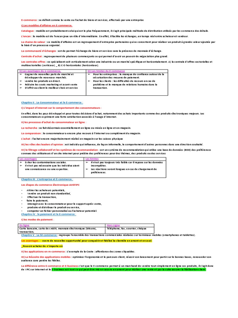 E Commerce Pdf Commerce Electronique Sodles