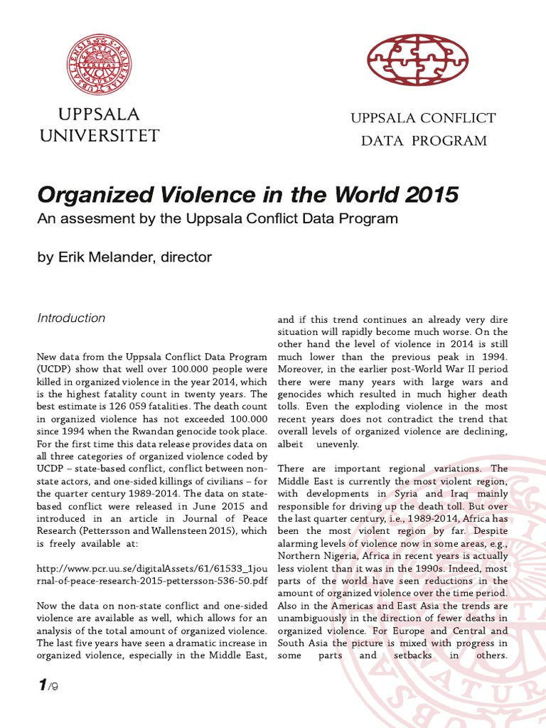 C - 61335 L - 1 K - Ucdp Paper 9 | PDF | Violence | Conflicts