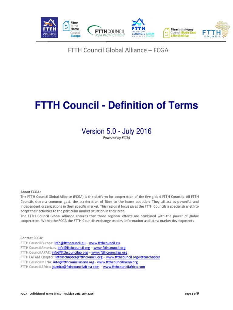 FTTH Definition and Terminology Guide | PDF | Fiber To The X | Network ...
