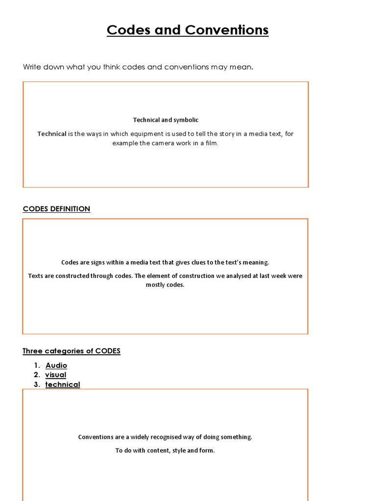 Understanding Media Codes and Conventions | PDF | Code | Genre
