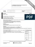 University of Cambridge International Examinations General Certificate of Education Ordinary Level