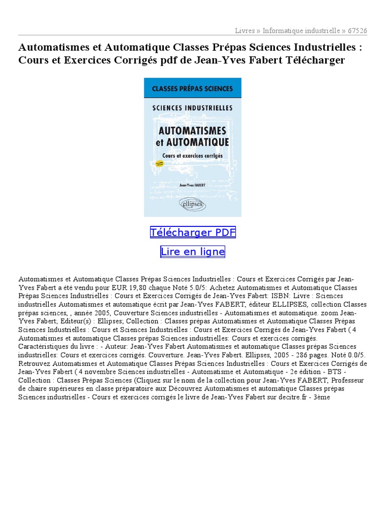 Cours et Exercices sur Automatisme | PDF