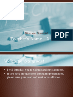 Teacher’s Name – X Grade