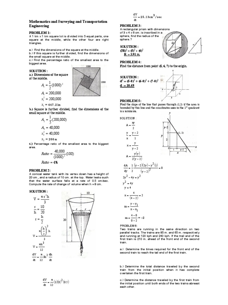 Math Problems in Surveying & Engineering | PDF | Soil Mechanics ...