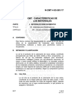 N-cmt-4.03.001-17 Cal para Estabilización de Materiales para Terracerías