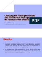 E. Bryan -  Changing the Paradigm - Record and Information Management for Public Service Excellence