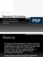 Romania's Economy: Diaconu Laura-Miruna Business Administration First Year