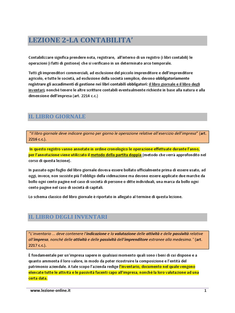 La Contabilità | PDF
