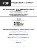 Work Environment Quality- The Role of Workplace Participation and Democracy