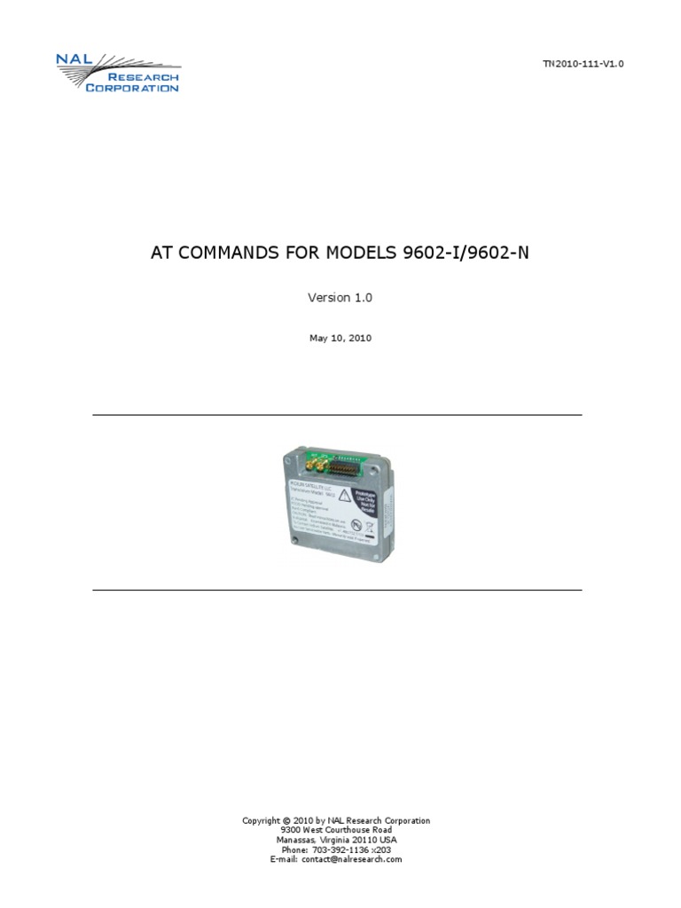 At Commands For Models 9602 | PDF | Transmission Control Protocol | Byte