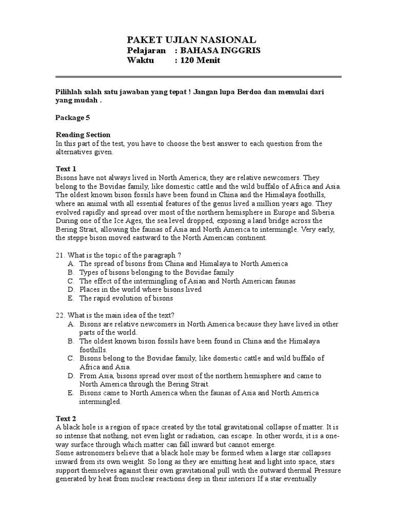 Soal Un Bahasa Inggris Xii Lat 22 Hatha Yoga Bison