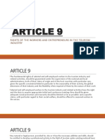 Article 9: Rights of The Workers and Entrepreneurs in The Tourism Industry