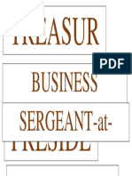 Treasur ER: Business Manager SERGEANT-at-Arms