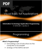 Visual Basic For Applications: Information Technology Application Programming