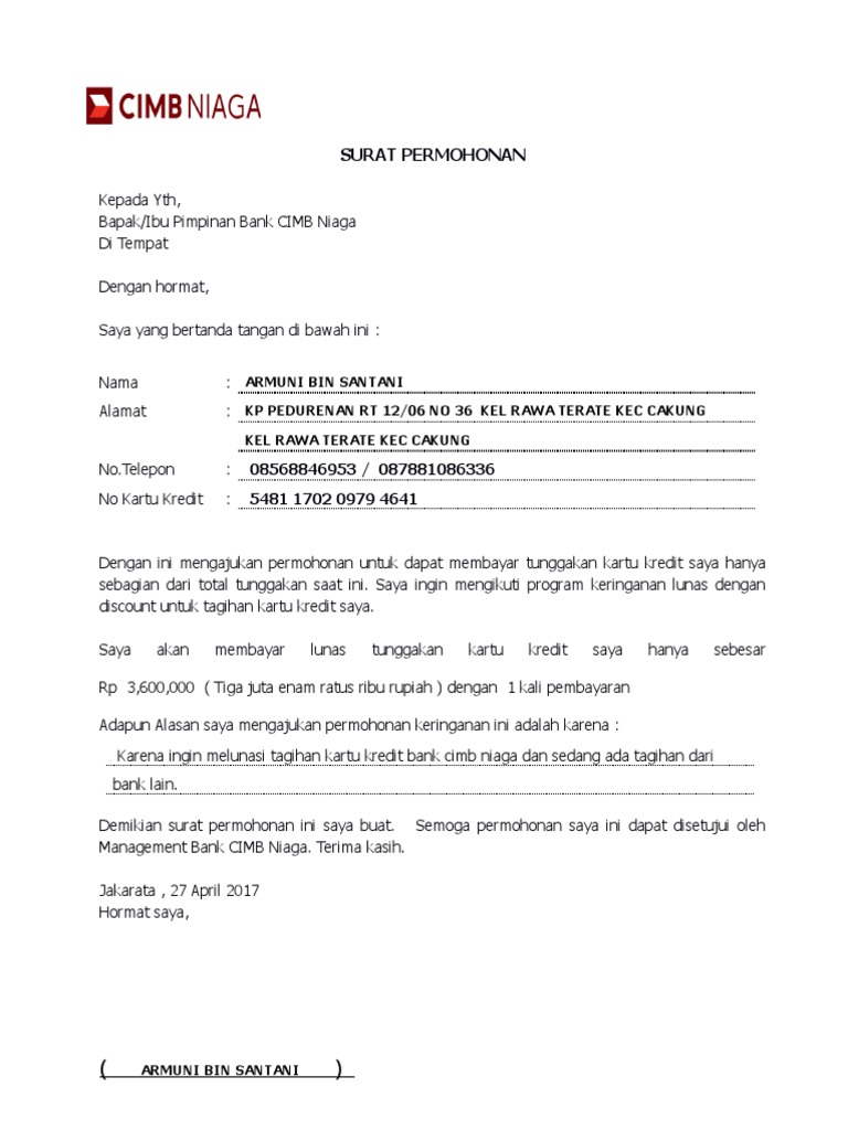 Form Perjanjian Armuni Bin Santani