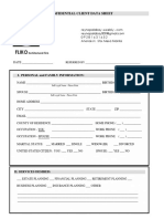 Client Confidential Sheet Sample