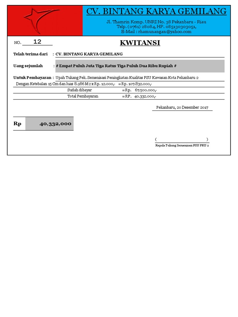 Kwitansi Template
