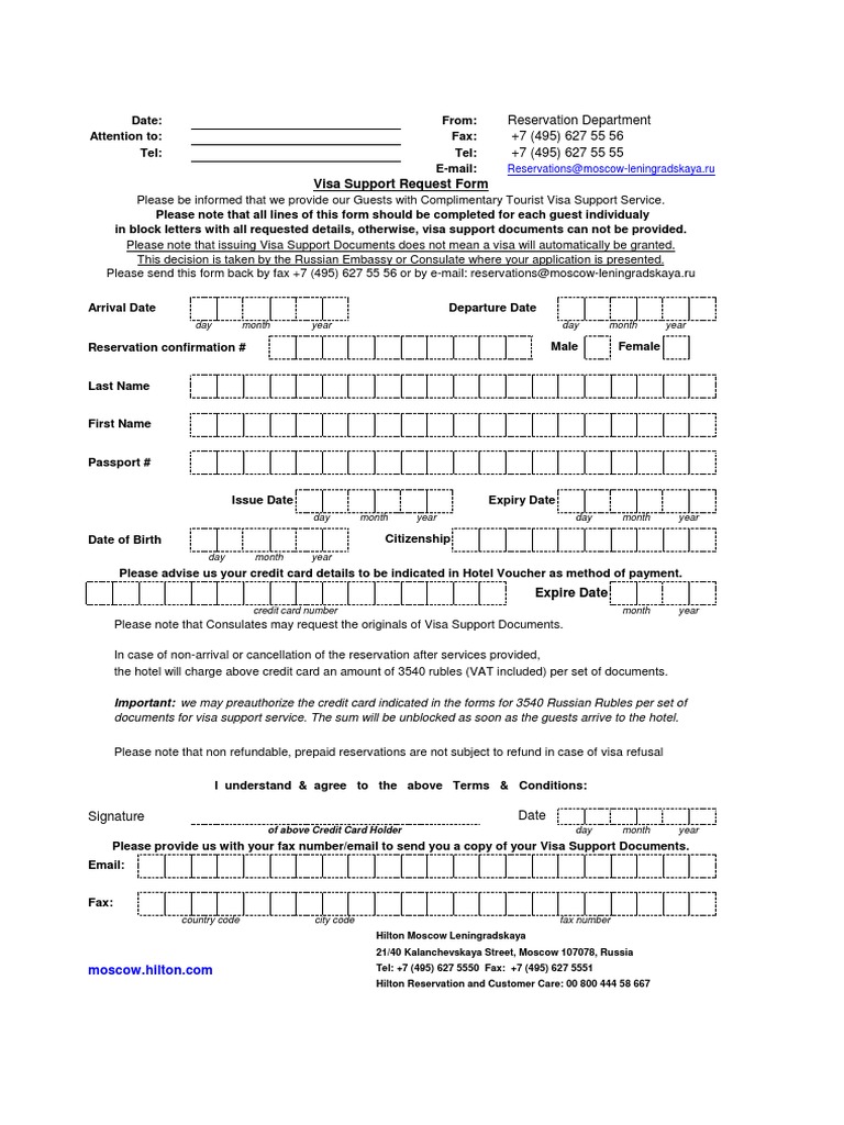 Visa Support Request Instructions | PDF | Travel Visa | Credit Card