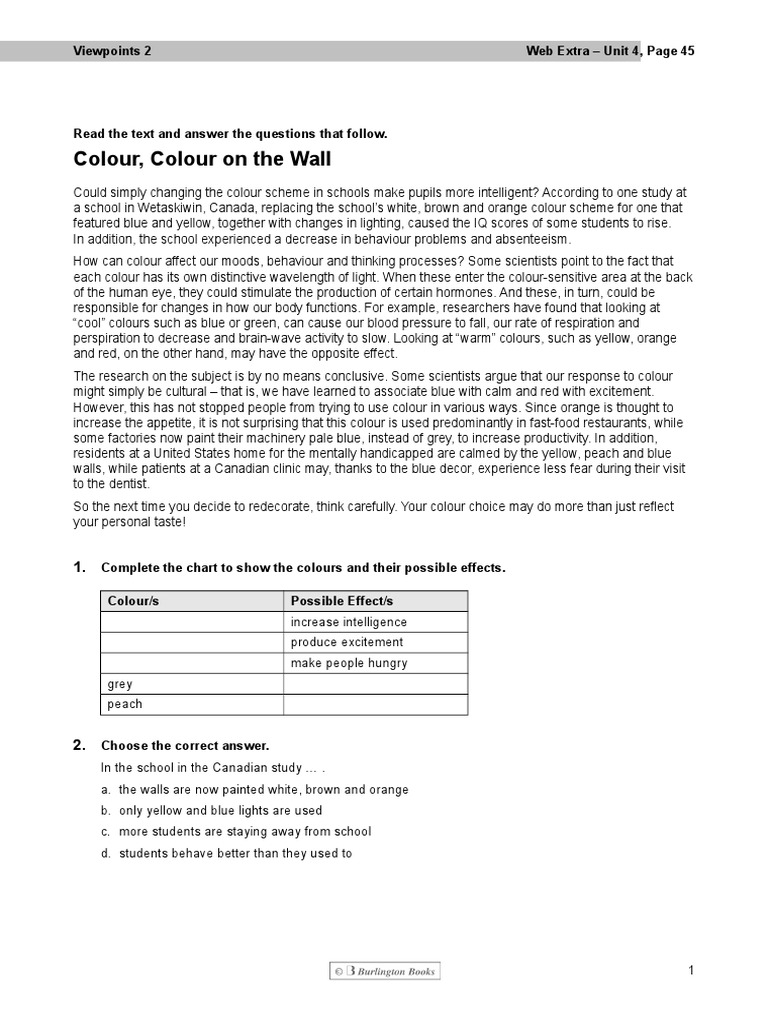 Impact of Color on Mood and Intelligence | PDF | Color ...