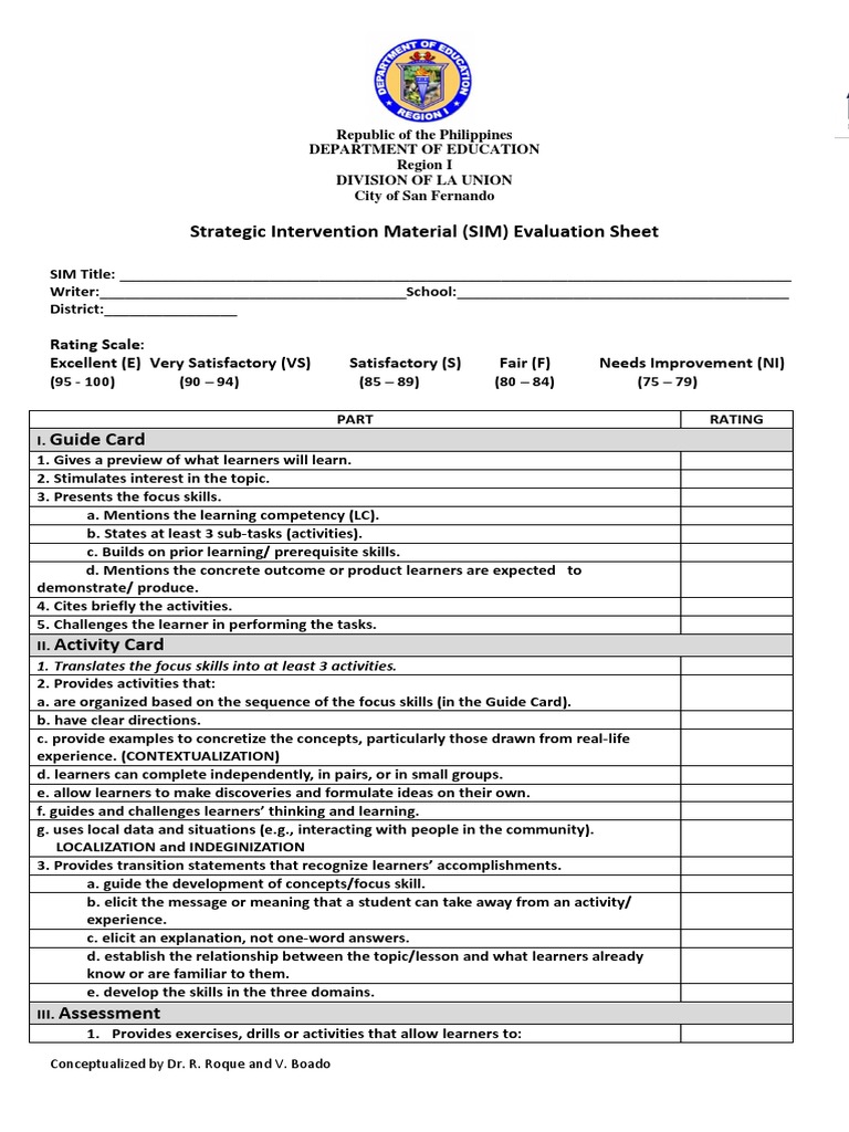 SIM Evaluation for Education System | PDF | Educational Assessment ...