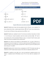 Equações Diferenciais – Lista de Exercícios com Questões sobre Populações e Datação por Carbono