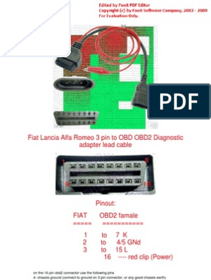 Adapter OBD2 Plug Diagnose Kabel Stecker für Fiat 3 Pin Alfa Romeo Lancia