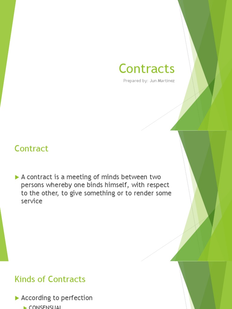 Types and Elements of Contracts Explained | PDF | Annulment | Offer And ...