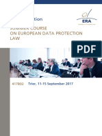 ERA SUMMER COURSE ON DATA PROTECTION - Updated Speakers Contributions