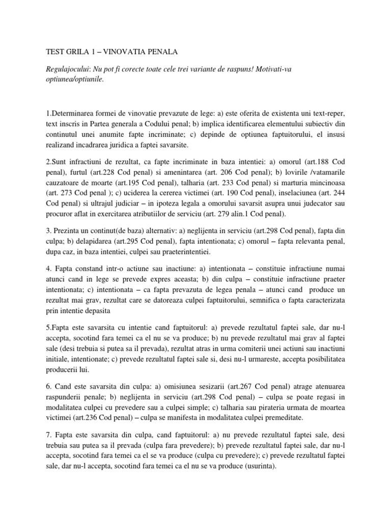 Test Grila 1 | PDF