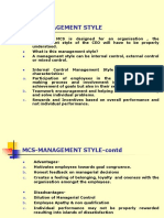 Understanding Management Styles for MCS Design