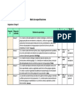 Griego Matriz Especificaciones